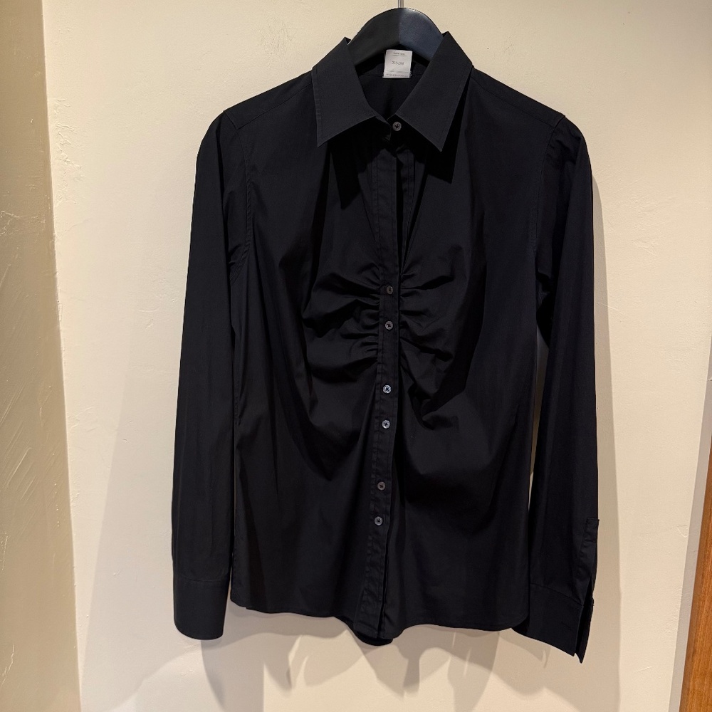 Craig Taylor Rouched Button-up Blouse - Black - XL